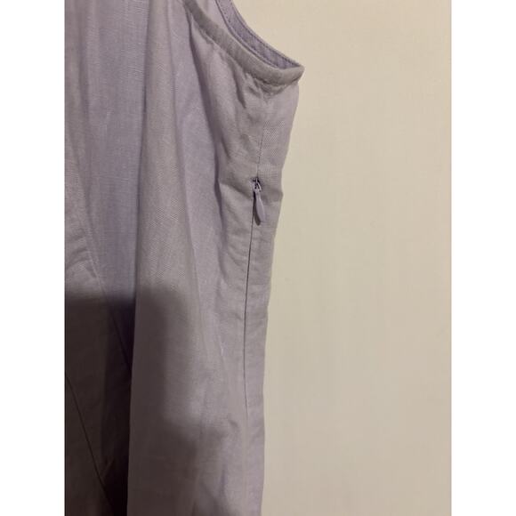 J. Jill Dress Large Crocus Lavender Linen Midi Aline Sleeveless Classic - Picture 4 of 11